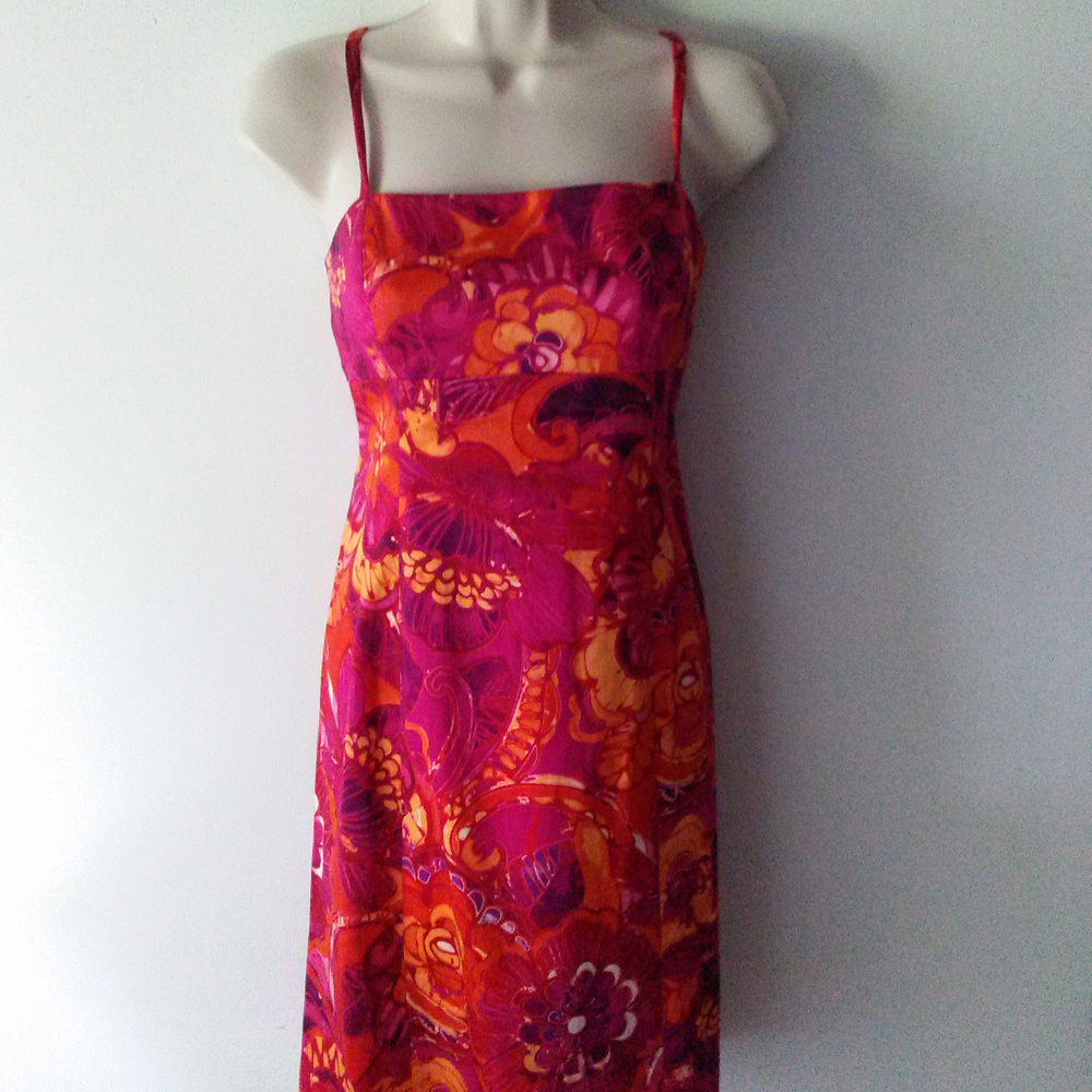 NWOT Evan Picone Adjustable Floral Orange Pink 8P